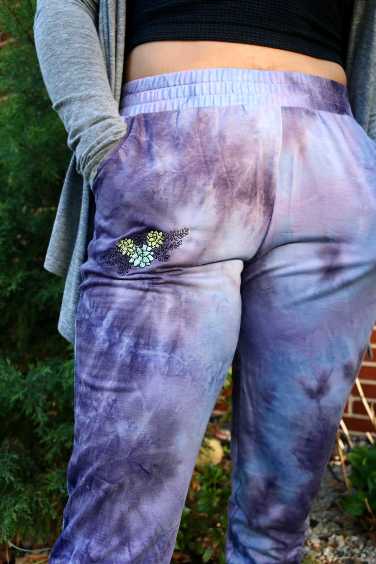 Succulent Tie Dye joggers (Large)