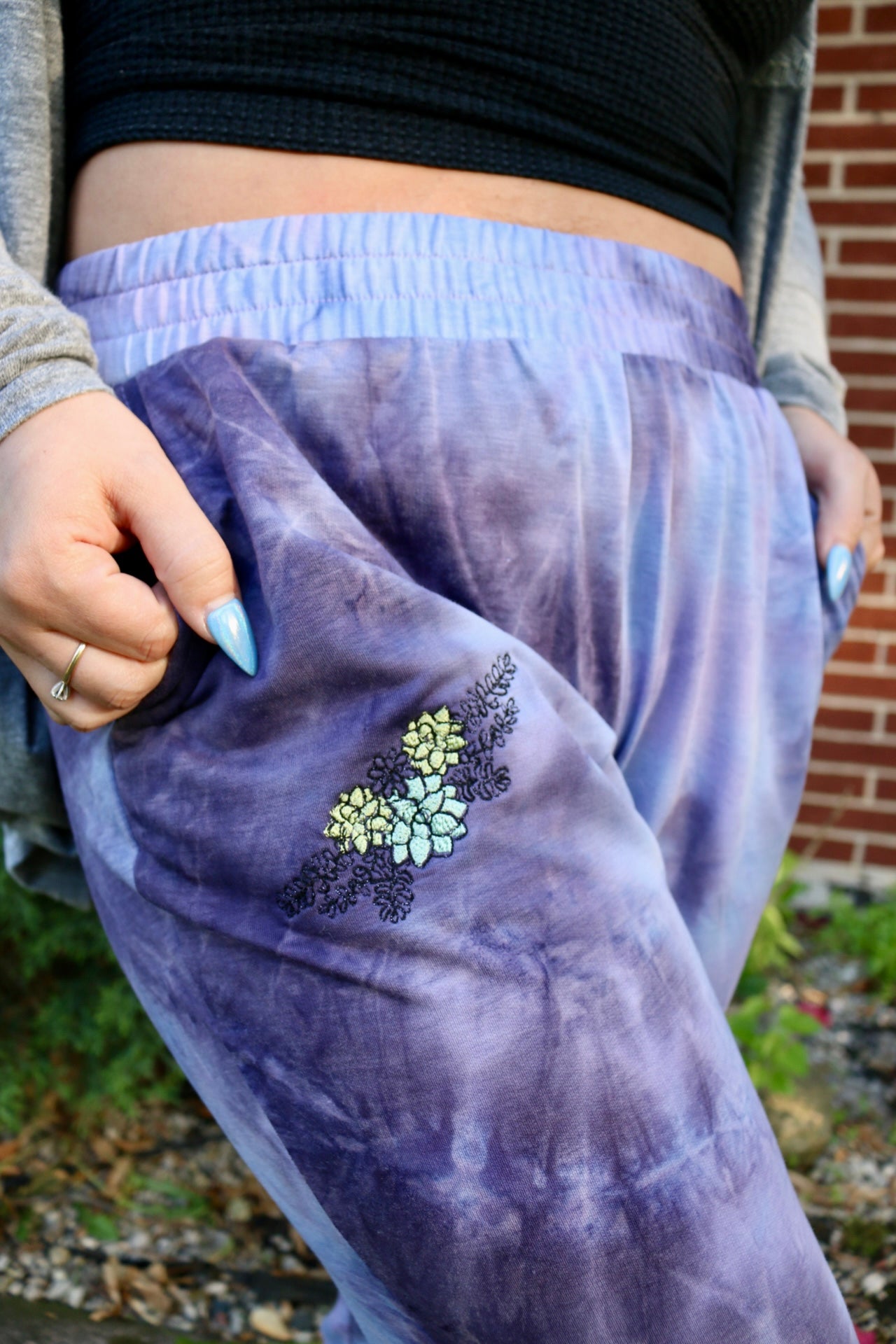 Succulent Tie Dye joggers (Large)