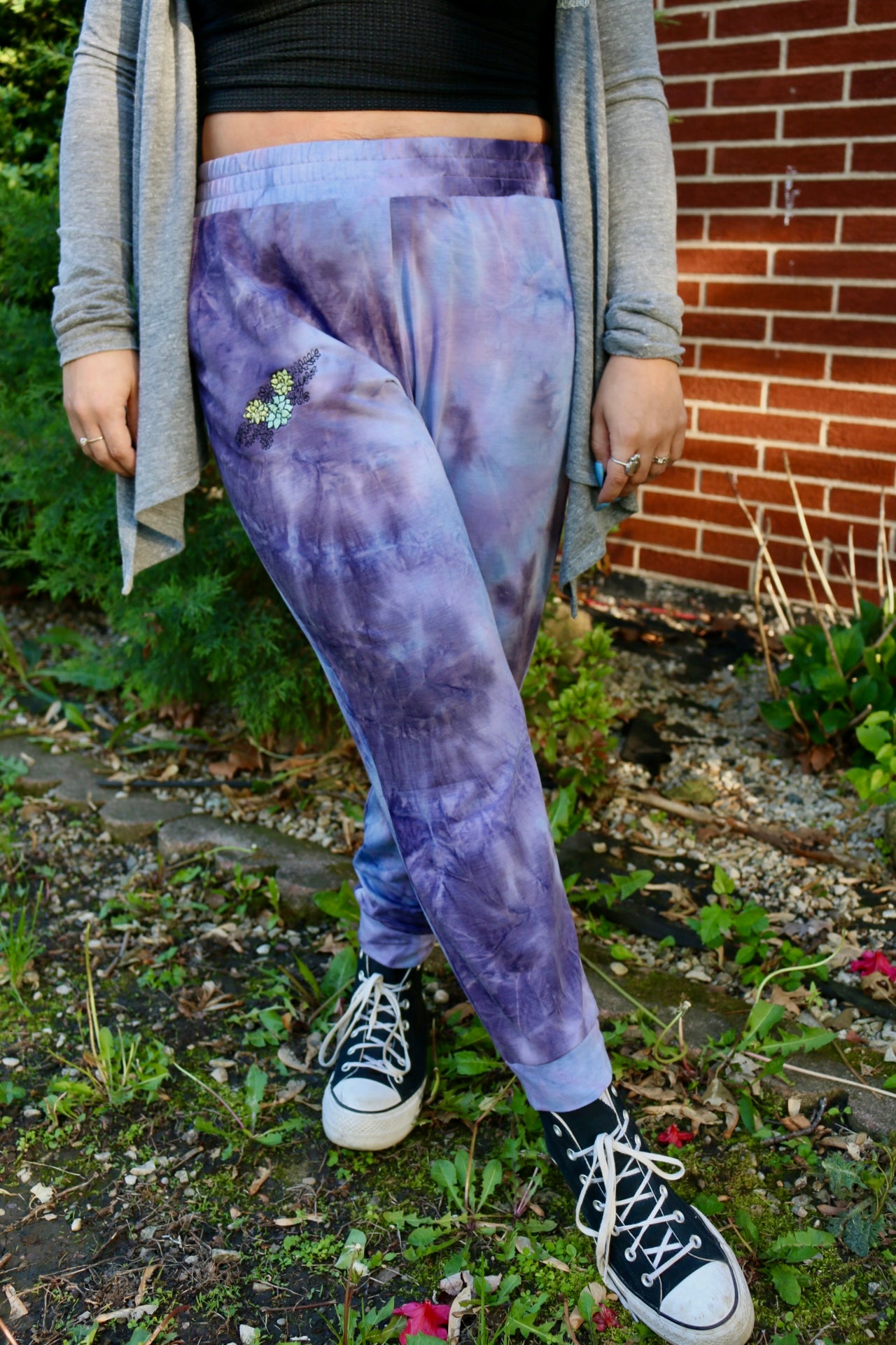 Succulent Tie Dye joggers (Large)